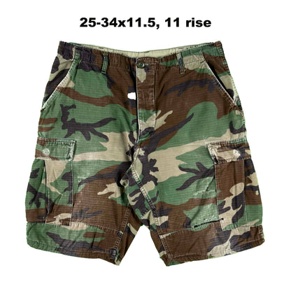 Vintage Chopped Baggy Army Camo Cargo Shorts- SELECT PAIR
