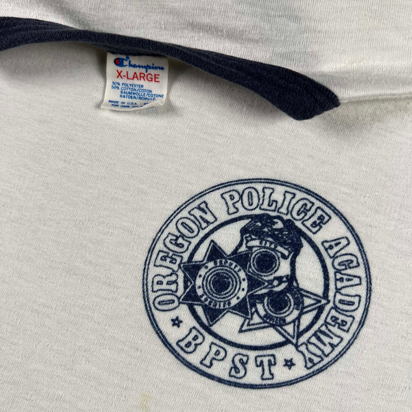 80s Champion Oregon Police Academy Ringer Tee- M