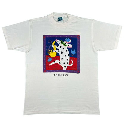 90s Oregon Cow Art Tee- L