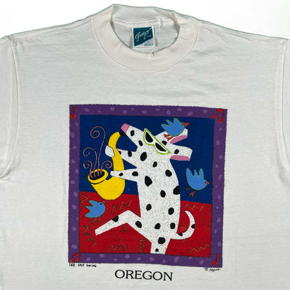 90s Oregon Cow Art Tee- L