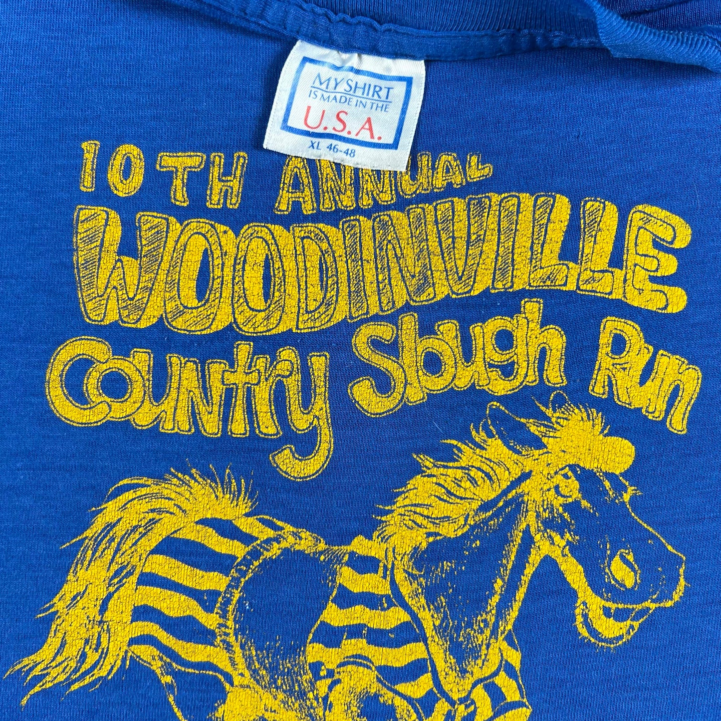 80s Country Slough Run Horse Tee- L