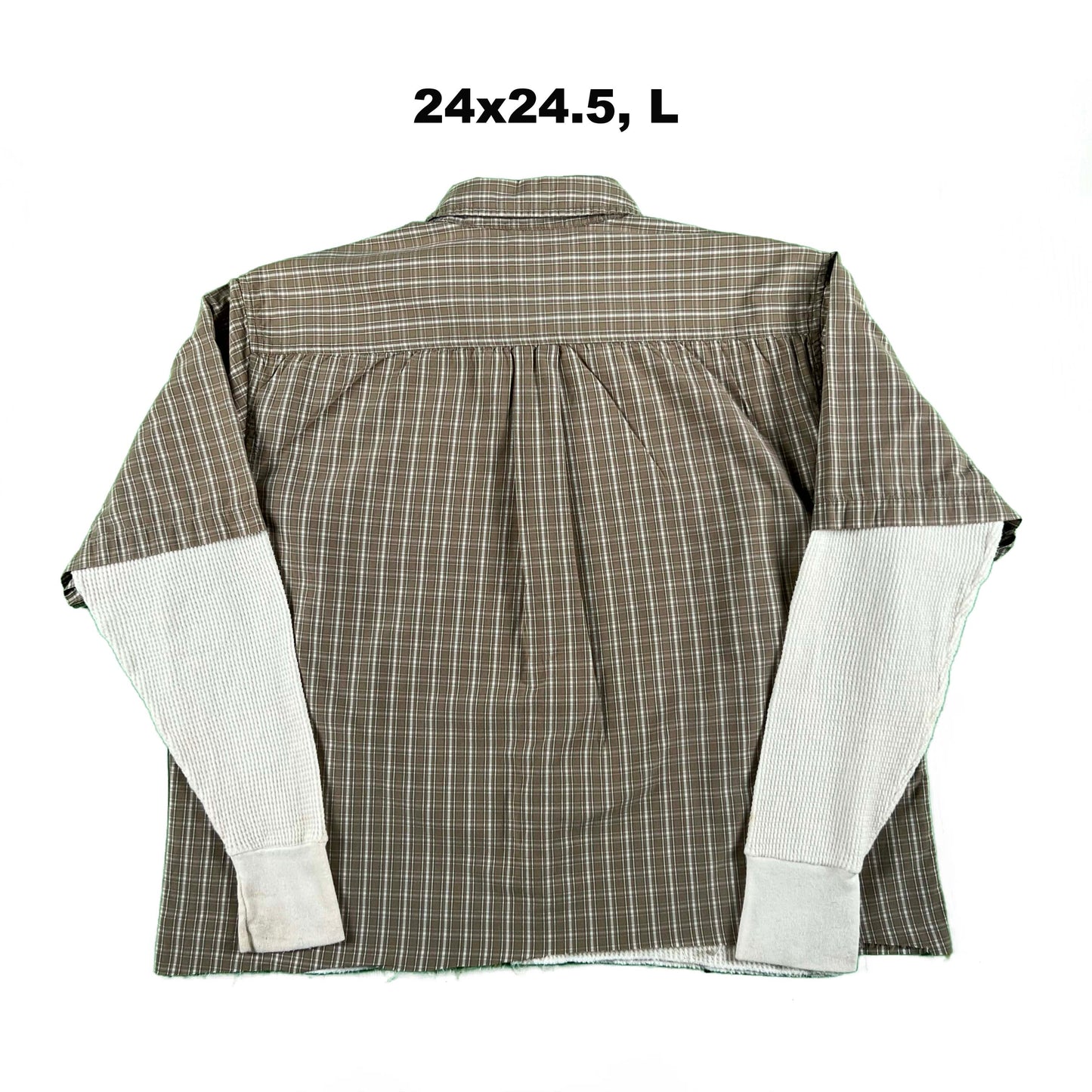 Vintage Old Navy Cropped Plaid Shirt & Waffle Knit Thermals- SELECT COMBO