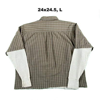 Vintage Old Navy Cropped Plaid Shirt & Waffle Knit Thermals- SELECT COMBO