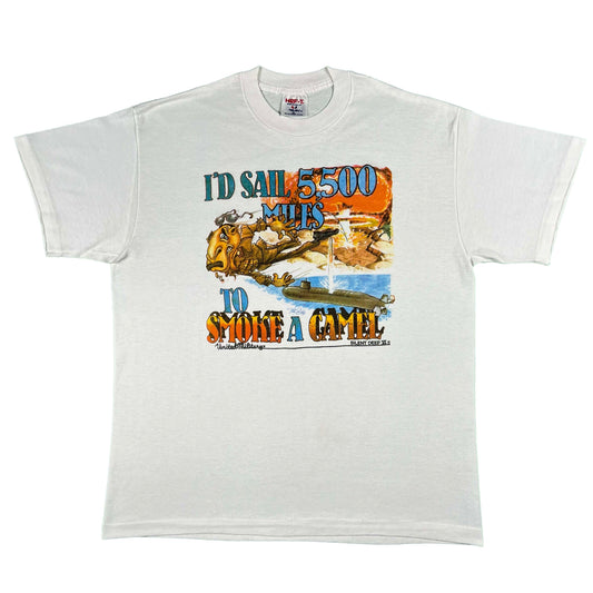 90s I'd Sail 5,500 Miles to Smoke a Camel Tee- L