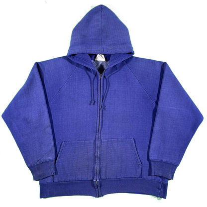 80s Sun Faded Blue Zip Up Hoodie- M