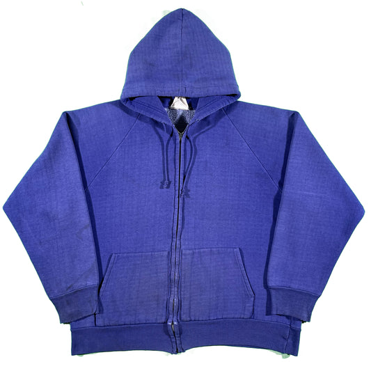 80s Sun Faded Blue Zip Up Hoodie- M