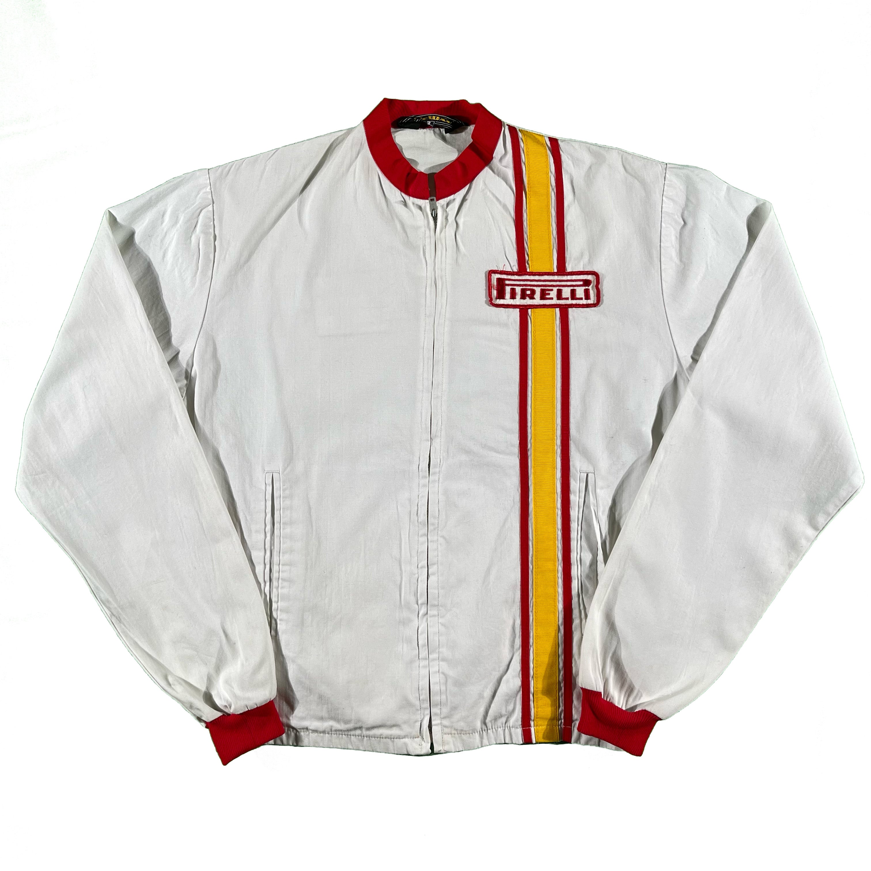 Firelli Racing Jocket 70s White Pirelli Tires Racing Jacket- L – Plum Garments