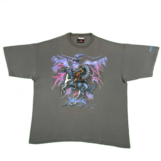 90s Pink Lightning Native Bald Eagle Tee- XL