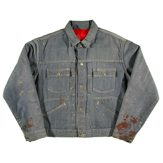 70s Boxy Quilt Lined Ranchcraft Denim Jacket- M