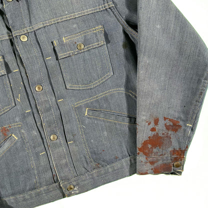 70s Boxy Quilt Lined Ranchcraft Denim Jacket- M