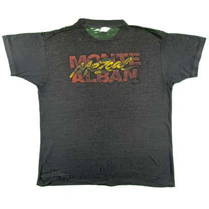 80s Black Thrashed Paper Thin Tequila Tee- L