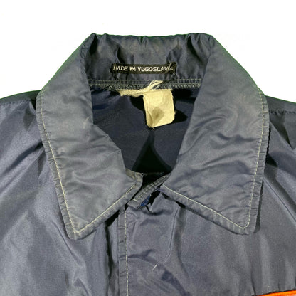 80s Navy Nylon Montana Patch Jacket- M