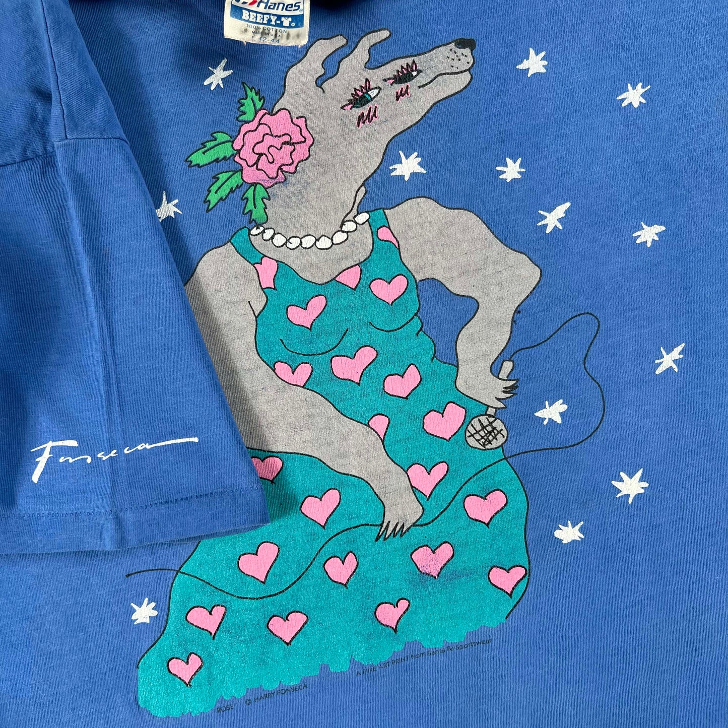 90s 'Rose' Funky Dog Art Tee- M