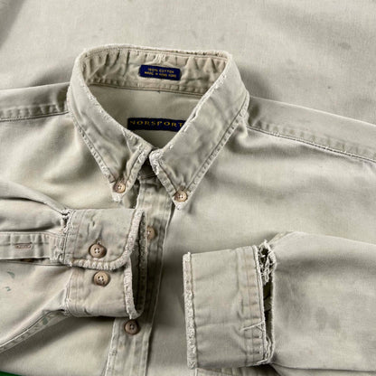 90s Perfectly Beat Up Norsport Cotton Button Up- L