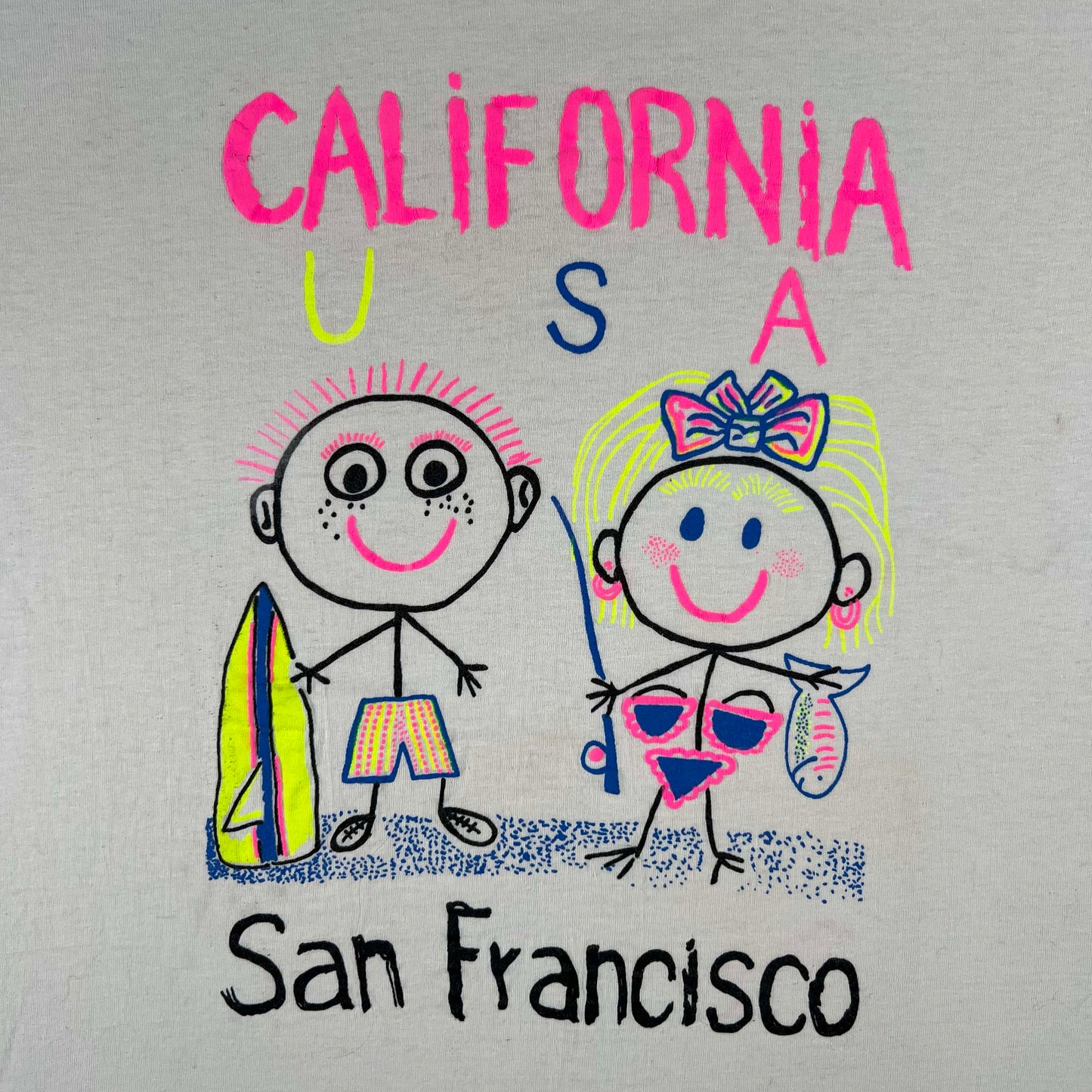 80s California USA SF Stick Figure Tee- M