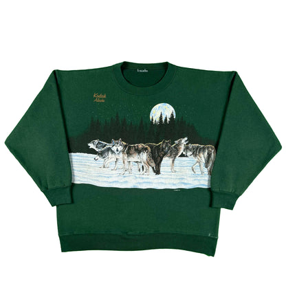 90s Boxy Wrap Around Wolves Sweatshirt-