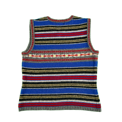90s Striped Lambswool Sweater Vest- XS