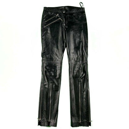 00s bebe Multi Zip Black Leather Pants- 27x31