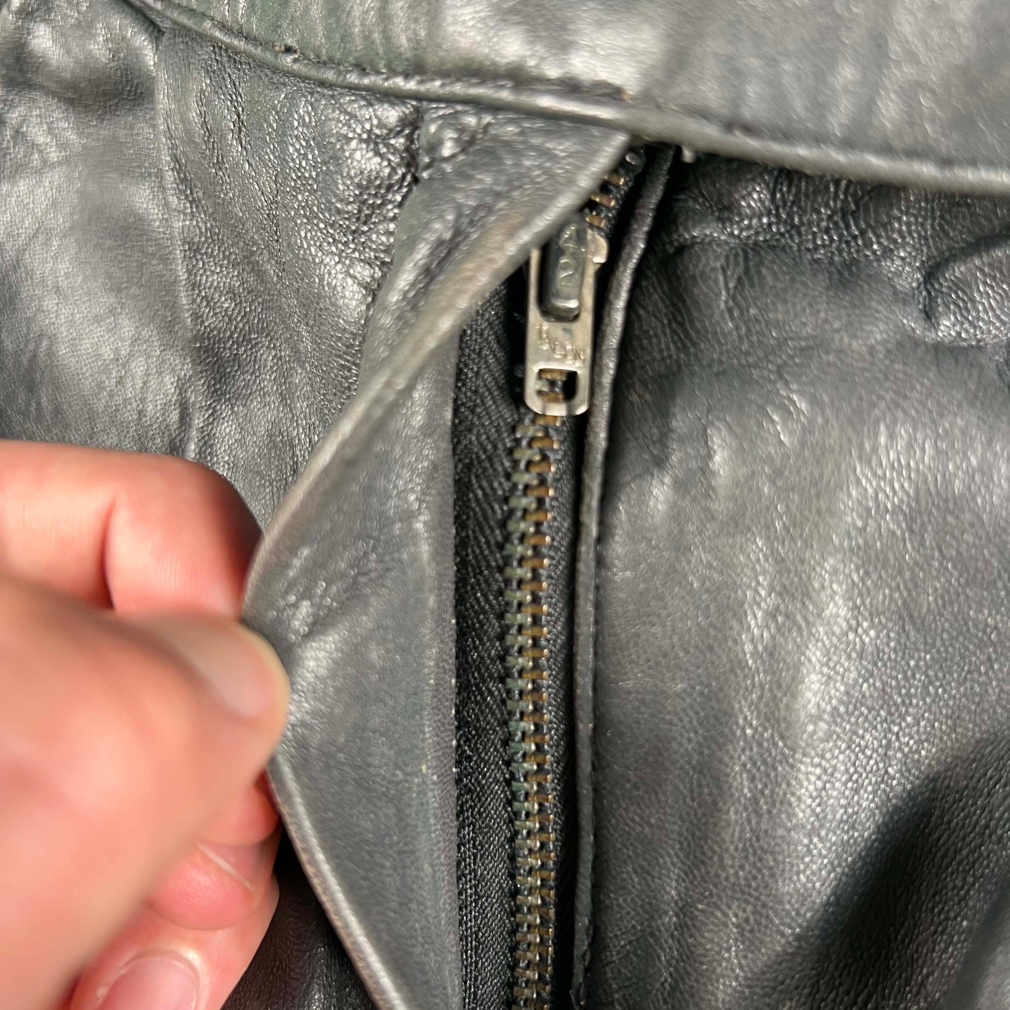 70s Dark Grey Lambskin Leather Pants- 26x29