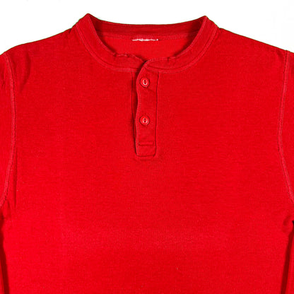 80s Faded Red Henely Thermal Shirt- M