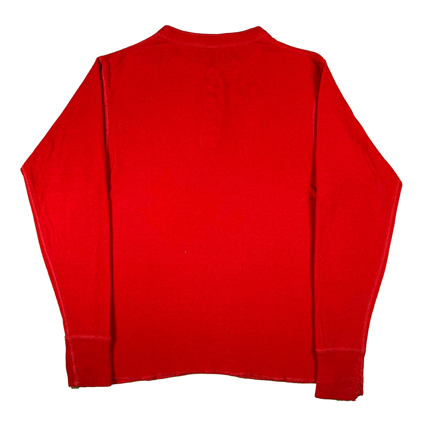 80s Faded Red Henely Thermal Shirt- M