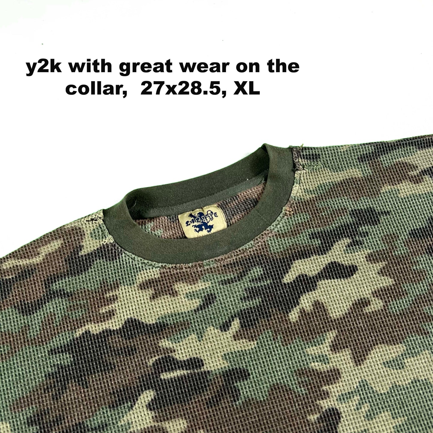 Vintage Camo Waffle Knit Thermals- SELECT SHIRT