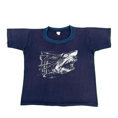 80s Two Tone Navy Shark Baby Tee