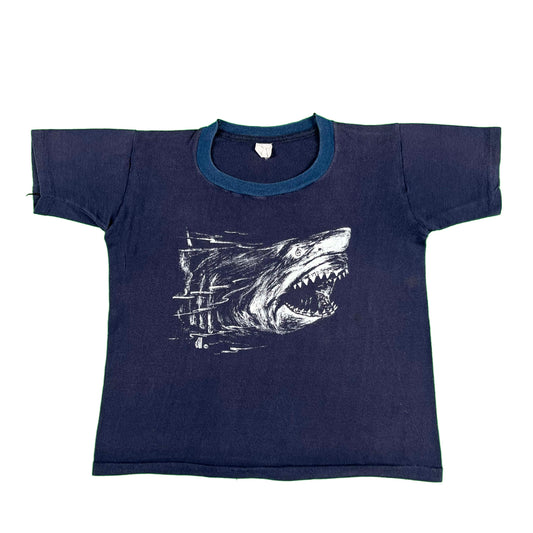 80s Two Tone Navy Shark Baby Tee