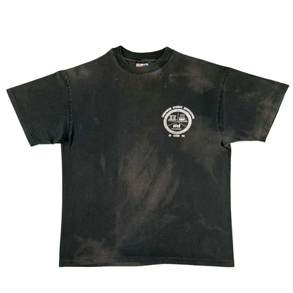 90s Sun Faded Black Thinking Man Computer Science Tee- L