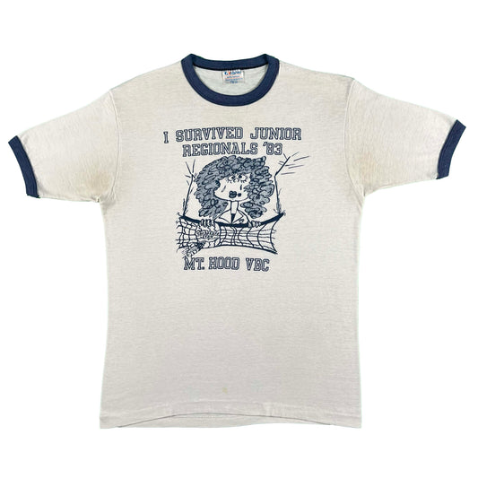 80s 'I Survived Junior Regionals' Ringer Tee- M
