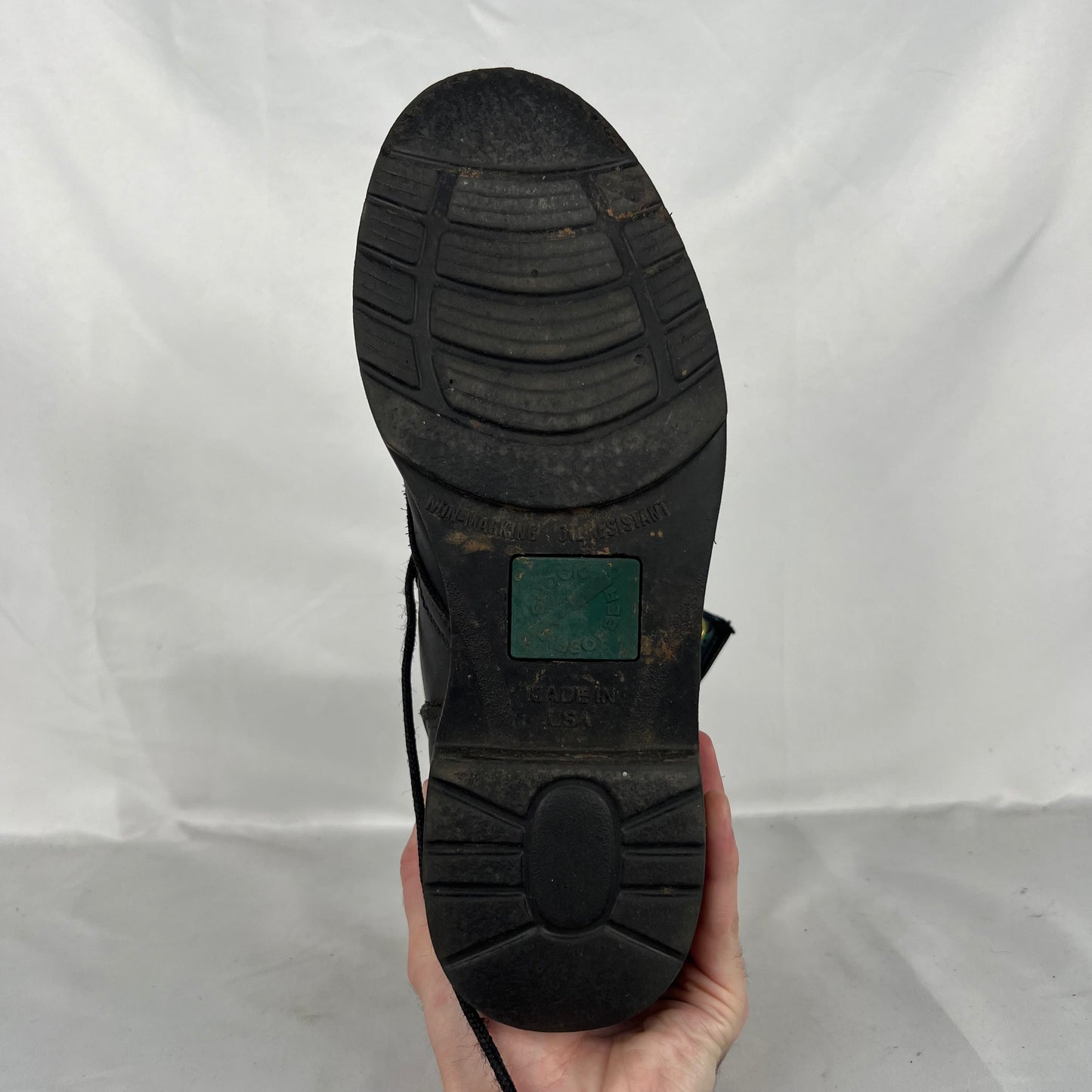 90s Black Leather Logger Boots- M's 7.5, W's 9