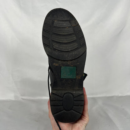90s Black Leather Logger Boots- M's 7.5, W's 9