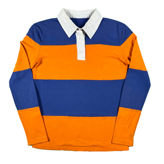 90s Kanye Striped Rugby Polo Shirt- S