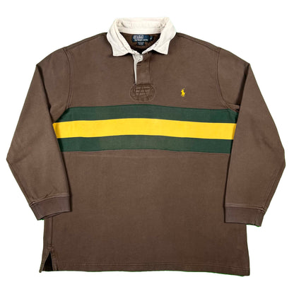 90s Polo RL Brown Rugby Polo Shirt- XL