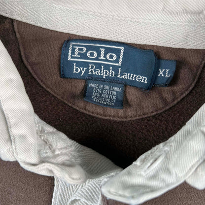 90s Polo RL Brown Rugby Polo Shirt- XL