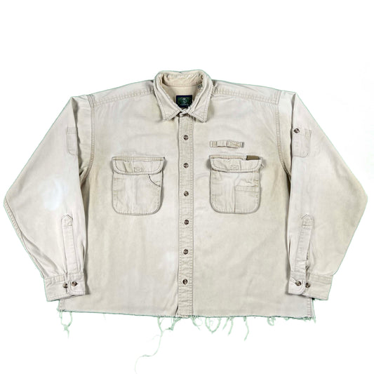 90s Cropped Camel Cigs Work Shirt- XL