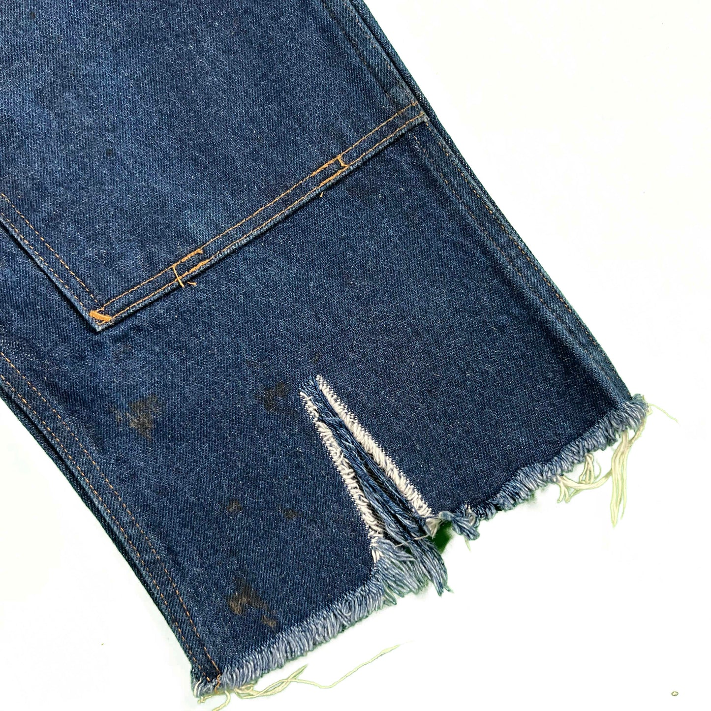 90s Dark Wash Raw Hem Double Knee Denim- 33x27.5