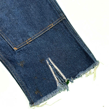 90s Dark Wash Raw Hem Double Knee Denim- 33x27.5