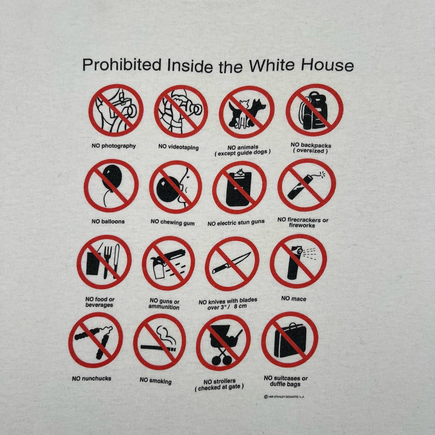 90s 'Prohibited in the White House' Tee- L