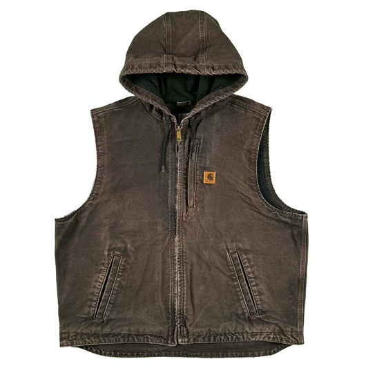 Carhartt Brown Hooded Work Vest- XL