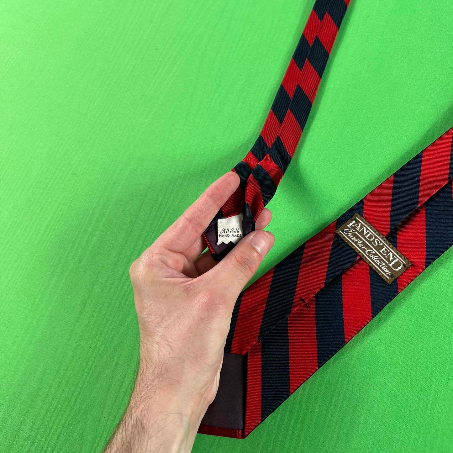 70s Lands' End Striped Silk Tie