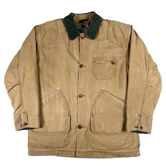 00s LL Bean Tan Canvas Barn Coat- L