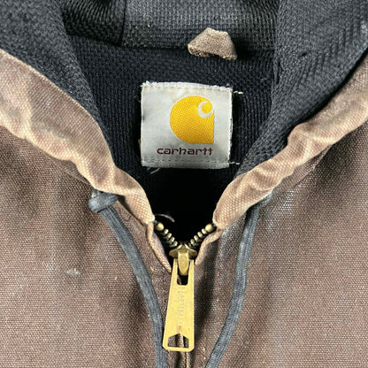 Carhartt Perfectly Worn Brown Hooded Work Jacket- M