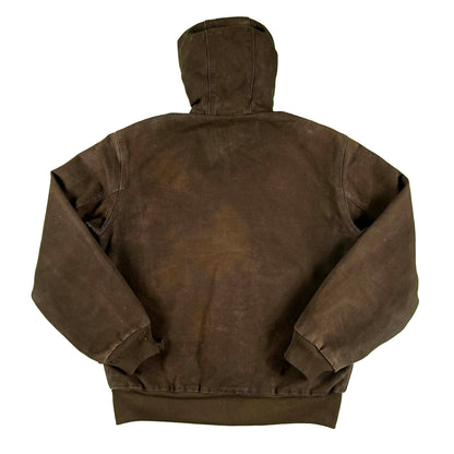 Carhartt Perfectly Worn Brown Hooded Work Jacket- M