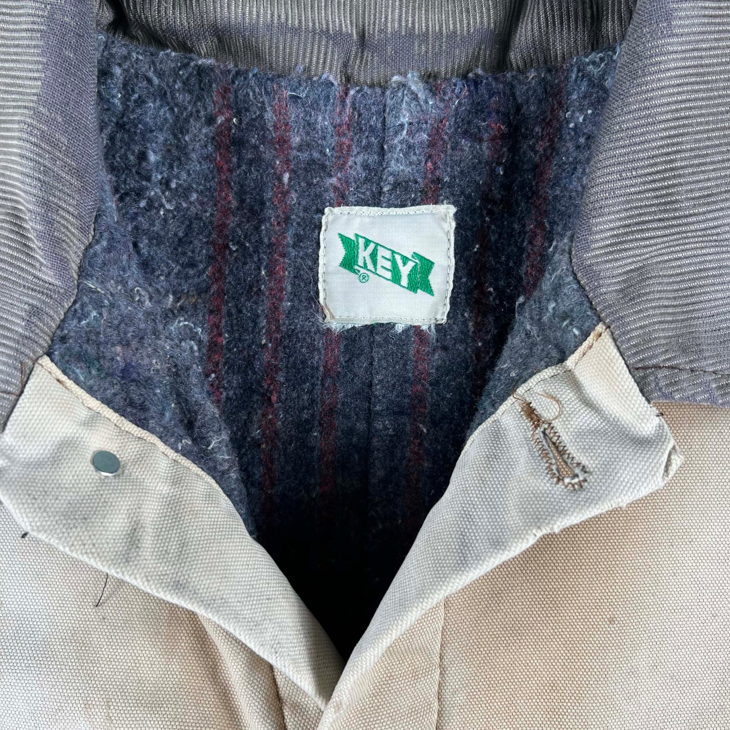 90s Key Sun Faded Canvas Barn Coat- XL
