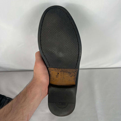 90s Black Leather Penny Loafers- M's 11.5, W's 13