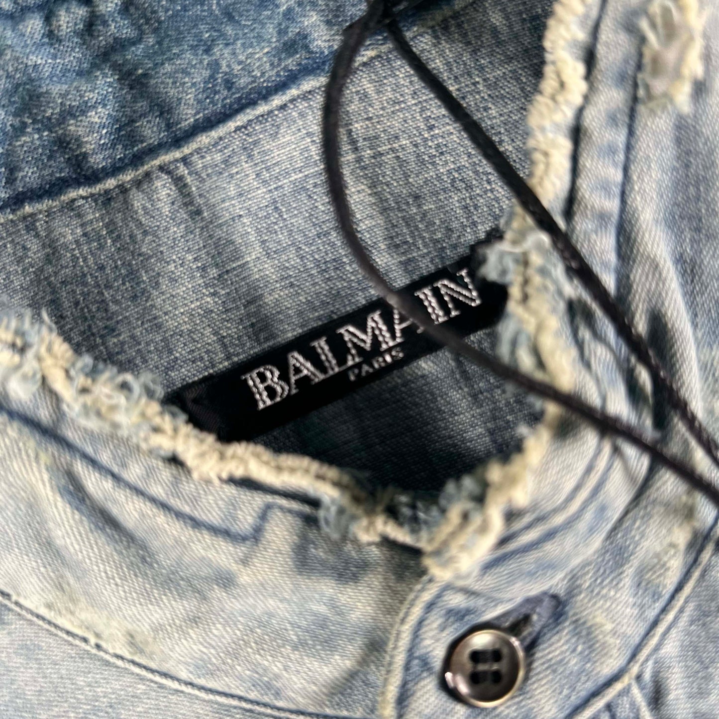 Balmain "Repaired" Denim Button Up- L