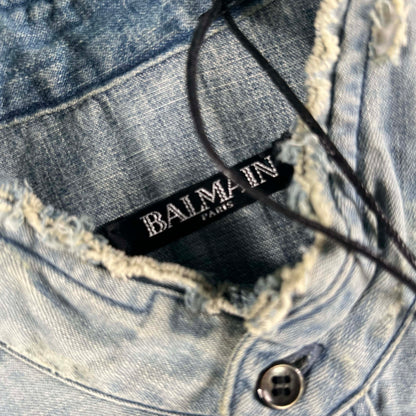 Balmain "Repaired" Denim Button Up- L