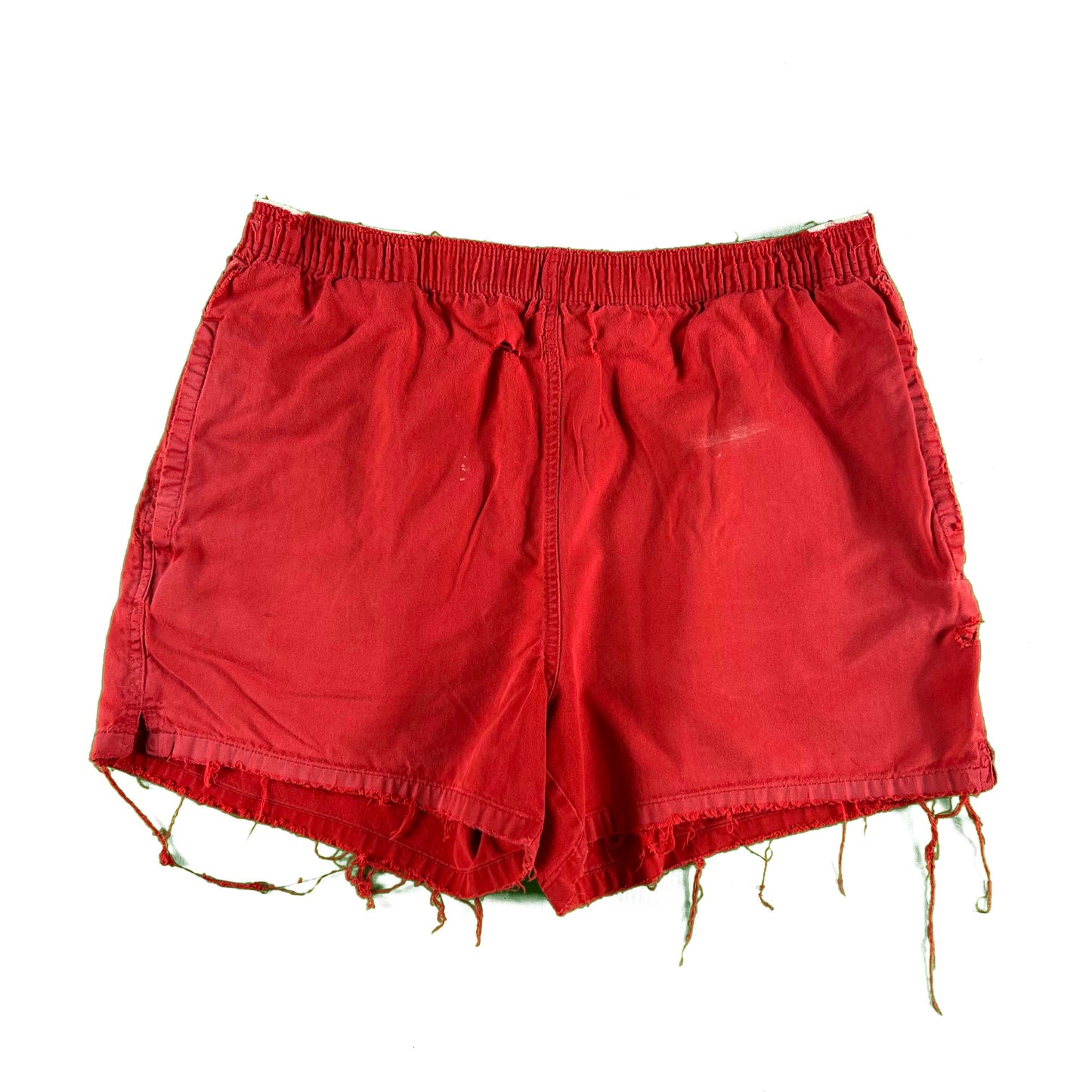 90s Thrashed and Sun Faded Red Gap Board Shorts- S