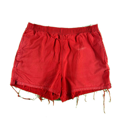 90s Thrashed and Sun Faded Red Gap Board Shorts- S